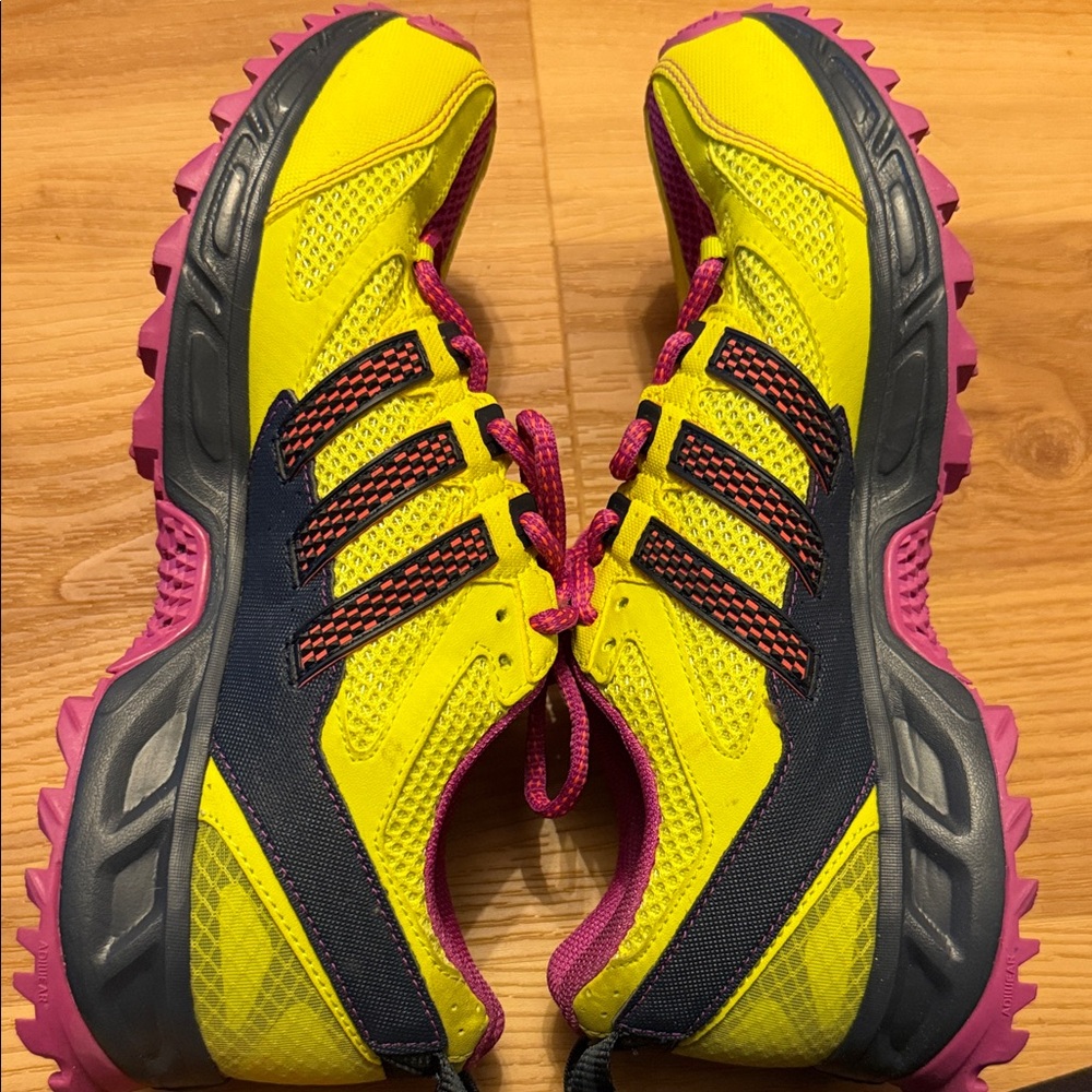 Adidas Women's Vibrant Yellow and Pink Athletic Shoes